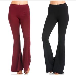Burgundy Flared Stretchy Pants